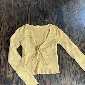 La Hearts Golden Ribbed Knit Top